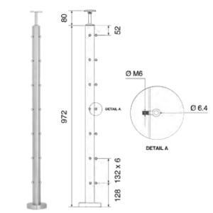 Wire rope post - Corner