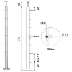 Wire rope post - Mid